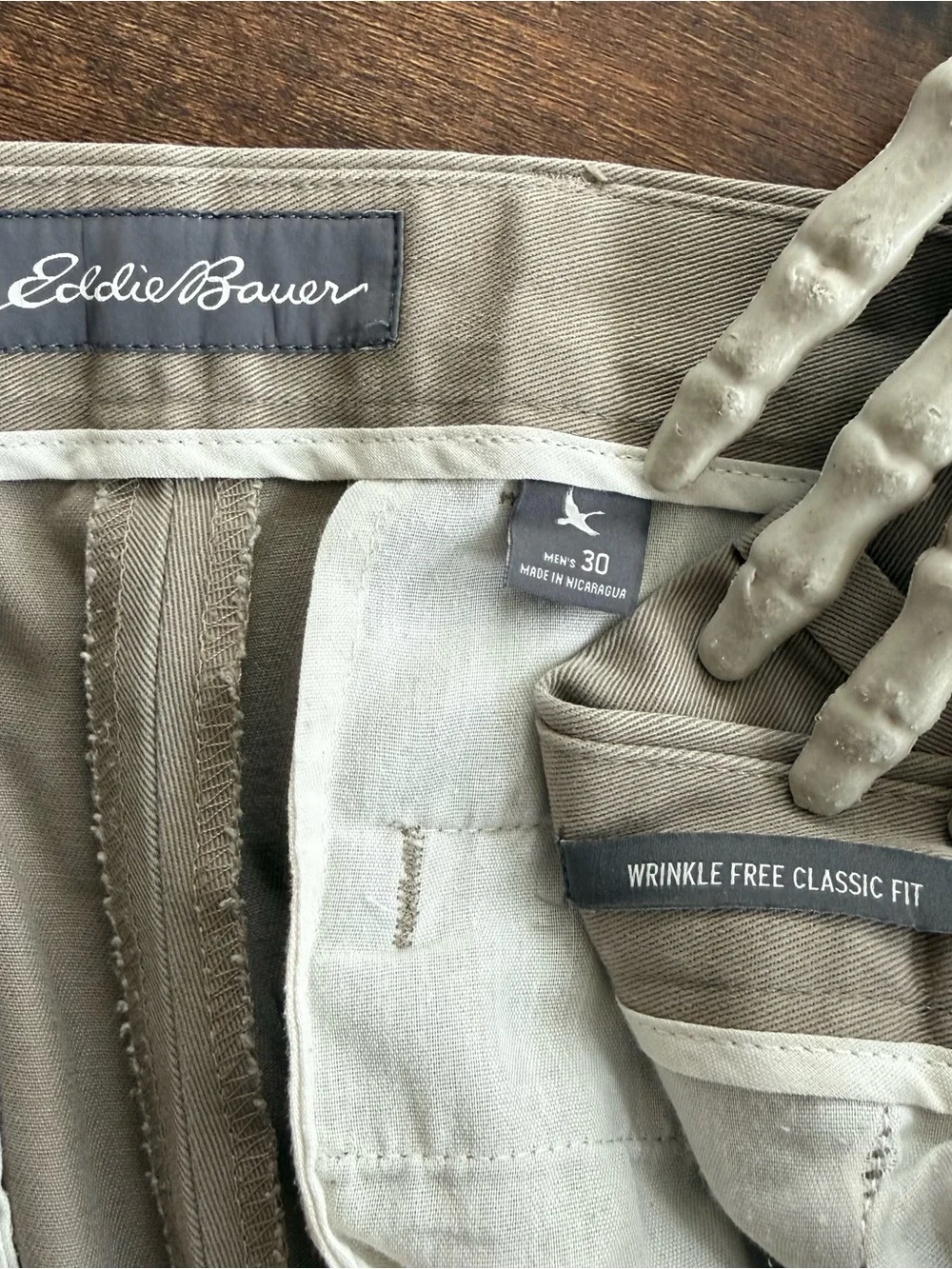 Vintage 2000s Beige High Waisted Pleated Trousers by Eddie Bauer ~ 32 X 32.5